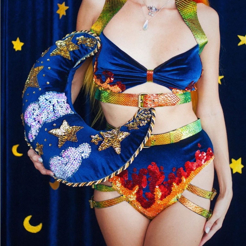 SOLD SOLD SOLD SOLD SOLD SOLD

Blue and Gold Deagon-Inspired Shorts